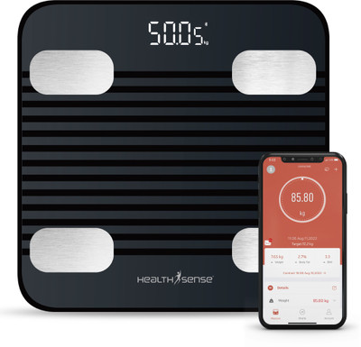 Health Sense FITDAYS SMART BLUETOOTH SCALE Body Fat Analyzer(Black)