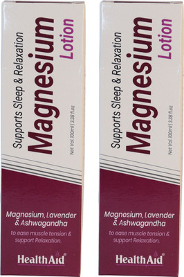 HealthAid Magnesium Sleep Body Lotion Pack of 2 - Nighttime Relaxation Cream(2 x 100 ml)