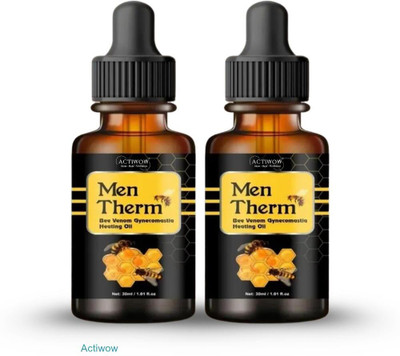 ACTIWOW Men Therm Bee Venom Heating Oil for Recovery After Box Workouts Liquid(2 x 15 ml)