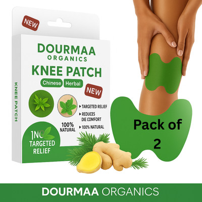 DOURMAA ORGANICS Organic Herbal Knee Patch for Daily Pain Relief, Pack of 2 (20 Patches) Plaster & Patch(2 x 50 g)
