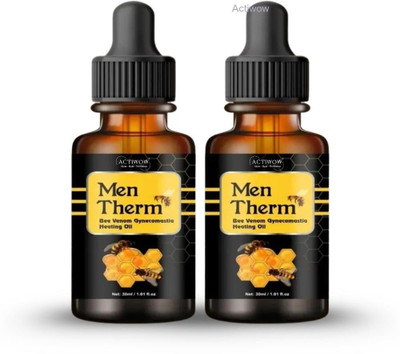 ACTIWOW Men Therm Bee Venom Heating Oil for Grit Endurance Support Liquid(2 x 15 ml)