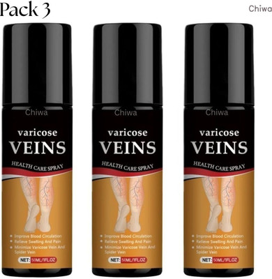 CHIWA Varicose Veins Spray OG Gentle Anti-Fatigue Formula For Confident Active Life Liquid(3 x 100 ml)