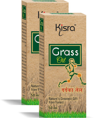 KISRA Grass Ayurvedic Pain relief Oil For Body, Back, Knee and Legs Liquid Liquid(2 x 50 ml)