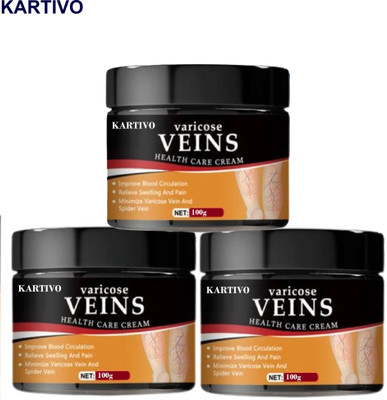 KARTIVO Cooling Varicose Veins Gel Cream Pack of 3 – Relief Cream(3 x 100 g)