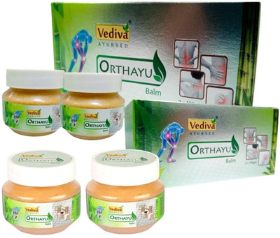 Orthayu Vediva Ayurveda Balm for Muscle Pain/Knee/Shoulder/Joint/Swelling & Back Pain Balm(4 x 100 g)