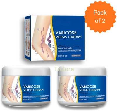 Trulora Turmeric Based Varicose Veins Cream For Pain and Swelling Management Pack of 2 Cream(2 x 50 g)