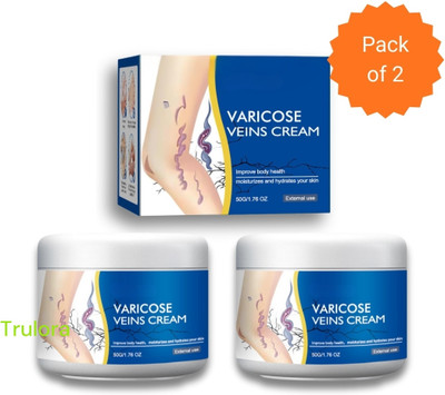 Trulora Varicose Veins Cream for Work-Ready Swelling Prevention & Joint Relief Pack of 2 Cream(2 x 50 g)