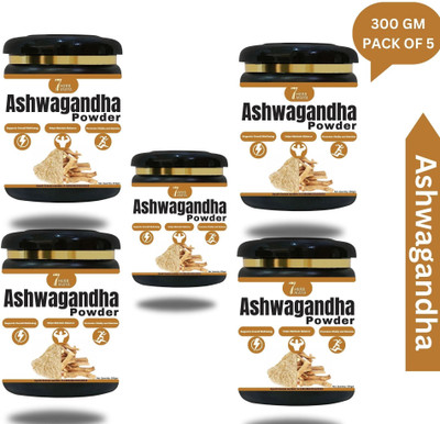 7Herbmaya Certified Organic Ashwagandha Root Powder Each 300g Powder(5 x 300 g)