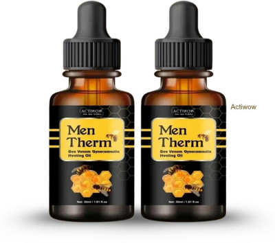 ACTIWOW Men Therm Bee Venom Heating Oil for Sprint Drill Back Relief Liquid(2 x 15 ml)