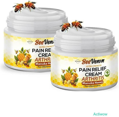 ACTIWOW Bee Venom Honey Pain Relief Legs And Lower Back Cream Cream(2 x 50 g)