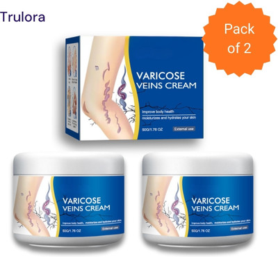 Trulora Varicose Veins Cream for Gym Enthusiasts and All-Day Mobility Support Pack of 2 Cream(2 x 50 g)