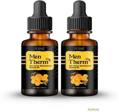 ACTIWOW Men Therm Bee Venom Heating Oil for Full Recovery System Support Liquid(2 x 15 ml)
