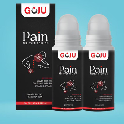 GOJU Advanced Roll-On Pain Reliever with Essential Oils for Relaxation-Pack of 2 Balm(2 x 60 ml)