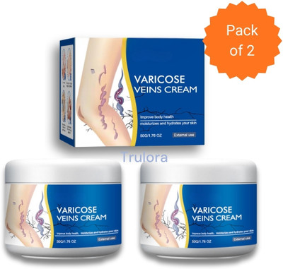 Trulora Daily Use Varicose Veins Cream For Ongoing Joint and Vein Care Pack of 2 Cream(2 x 50 g)