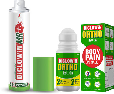 DiCLOWiN Champions Kit |Ortho Roll-On & MR+ Spray 40g Spray(2 x 1 Units)