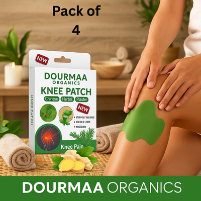DOURMAA ORGANICS Herbal Relief Knee Patch for Pain & Swelling Support, Pack of 4 (40 Patches) Plaster & Patch(4 x 50 g)