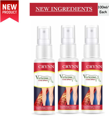 Crynn 100ml Varicose Vein Oil Spray (Pack of 3) - Reduce Leg Swelling & Discomfort Liquid(2 x 150 ml)