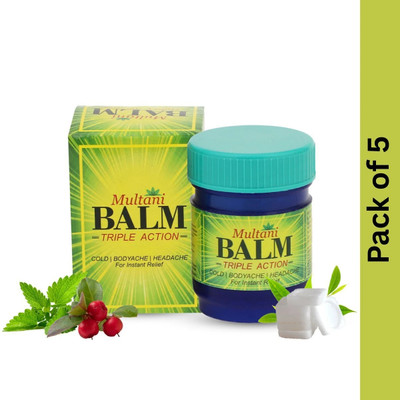 Multani Triple Action Multi-Propose Pain Relief Balm (Pack of 5) - Balm(5 x 20 g)