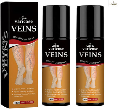 LORSHEL Cooling Varicose Vein Spray - Natural Formula, Pain Relief Formula, Gentle on... Spray(2 x 50 ml)