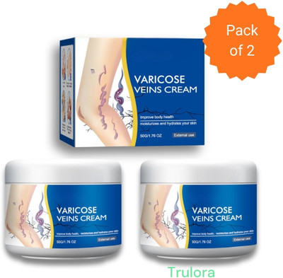 Trulora Varicose Veins Cream With Herbal Formula for Cold Relief and Swelling Pack of 2 Cream(2 x 50 g)