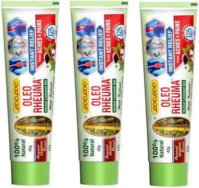 looloo Oleo Rheuma Herbal Liniment Gel - Pack Of 3 | Non Sticky - Non Greasy | Massage Gel(3 x 40 g)