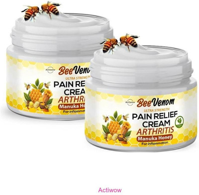 ACTIWOW Bee Venom Honey Pain Relief Back And Feet Cream Cream(2 x 50 g)