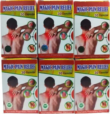 Roy Biotech AYURVEDIC MAGIC PAIN RELIEF 30 Capsule For Joint Pain, Arthritis, Knee pain Capsules(6 x 30 Units)