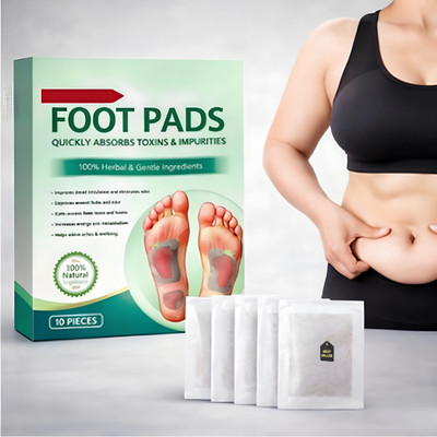 ERVY Ginger Foot Pad Herbal Detox Foot Care for Daily Wellness Balance Plaster & Pad Plaster & Patch(10 Patches)