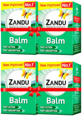 ZANDU Balm pain releif Fast Action Fast Absorption Pack 4 (8ml each) Balm(4 x 2 ml)