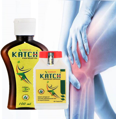 Masolin Herbal Katch Ayurvedic Pain Relief Oil 100ml & Capsules 60's Liquid(2 x 1 Units)
