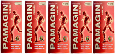 DOUBLE LIPS Pamagin Pain Oil (Relives Muscular & Joint Pains,Sprains,Strains)50 Ml Pack of 5 Liquid(5 x 50 g)