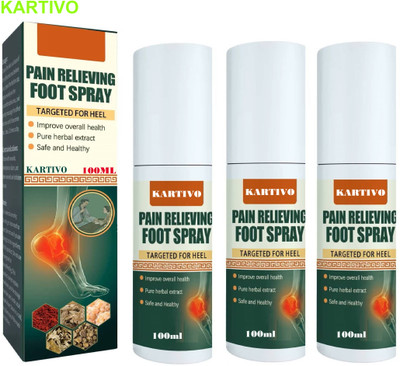 KARTIVO Cooling Foot Mist Pack of 3 – Stress Free Herbal Comfort Liquid(3 x 100 ml)