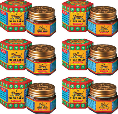 Tiger Balm Red Ointment | Ayurvedic Pain Relief Balm | 21ml each (Pack of 6) Balm(6 x 21 ml)