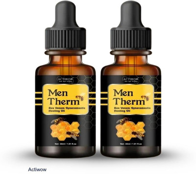 ACTIWOW Men Therm Bee Venom Heating Oil for HIIT Tabata Day Warmup Liquid(2 x 15 ml)