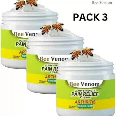 Bee Venom New Shoulder Back Pain Balm with Fast-Acting Relief Formula Cream(3 x 50 g)