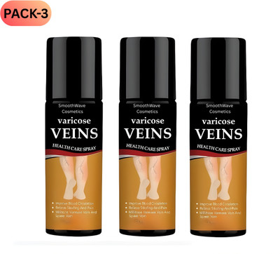 SmoothWave Cosmetics Varicose Veins Spray – Natural Treatment for Healthy Legs.101 Spray(3 x 10 ml)