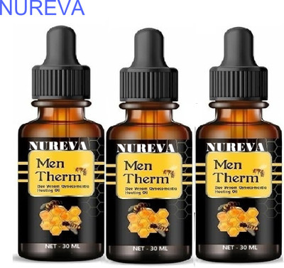 nureva Men Chest Fat Burner Bee Venom Oil Pack of 3 Liquid(3 x 30 ml)