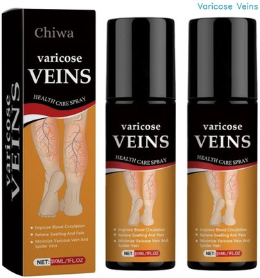 CHIWA Varicose veins spray natural herbal solution for cramps swelling relief Liquid(2 x 100 ml)