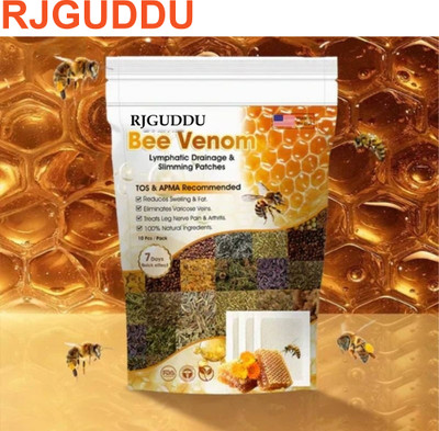 RJ GUDDU Bee Venom Foot Patches Detoxification Patches Balance Set Plaster & Patch(10 x 1 Patches)