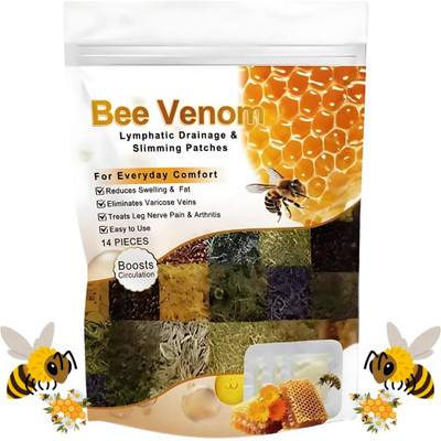Bee Venom Lymphatic Drainage and Slimming Patches, Stress Relief Detox Patch(10 Patches) Plaster & Patch(10 x 1 Patches)