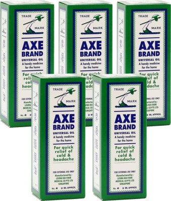 Axe Brand Universal Oil (Pack of 5, 3 ml) | Quick Relief of Headache and Cold Liquid(5 x 3 ml)