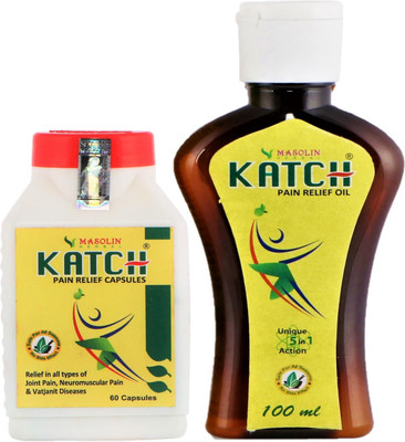 masolin KATCH AYURVEDIC JOIN PAIN RELIEF OIL 100ML AND CAPSULE 60CAPS Liquid(2 Units)