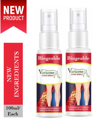 Bingeable Varicose Vein Oil Spray 100ml (2-Pack) – Trusted Vein Relief Solution Liquid(2 x 100 ml)