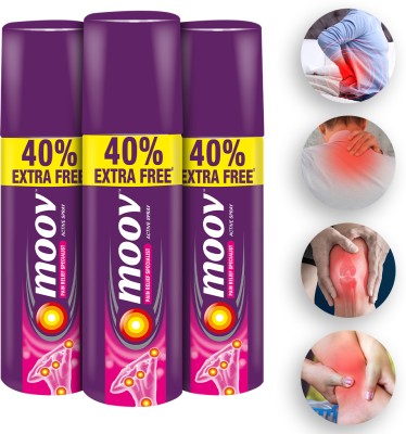 MOOV Instant Pain Relief Spray - 50 g, Pack of 3 Spray(3 x 50 g)