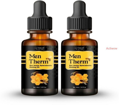 ACTIWOW Men Therm Bee Venom Heating Oil for Instant Heat Relaxation Liquid(2 x 15 ml)