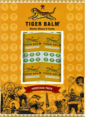 Tiger Balm White Ointment Fast Effective Relief Balm 21ml each Pack of 4 Balm(4 x 21 ml)