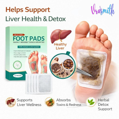 vrusmith Natural Herbal Detox Foot Pads for Night Relaxation & Foot Care Routine Plaster & Patch(10 x 1 Patches)