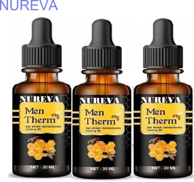 nureva Men Thermo Massage Oil for Fat Pack of 3 Liquid(3 x 30 ml)