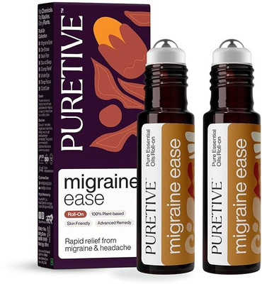 puretive Migraine Ease Roll-On | Migraine & Headache relief 20ml (Pack of 2) Liquid(2 x 10 ml)