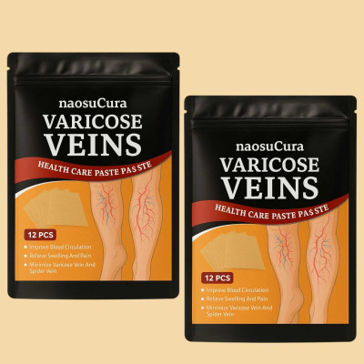 Naosucura Varicose Veins Leg Patches for Blood Flow Boost Pain Relief & Swelling Reduction Plaster & Patch(2 x 12 Patches)